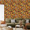 Stained Glass Wallpaper Orange, Gold and Red 50x1000