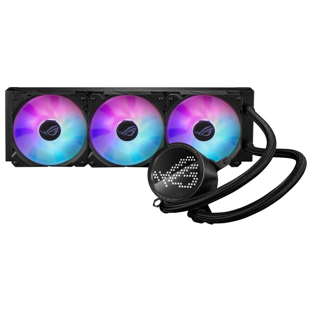 ASUS ROG Ryuo III 360 CPU Liquid Color with Asetek 8th Generation Pump Anime Matrix LED Display and ROG ARGB Cooling All-in-one Solution, Fan.