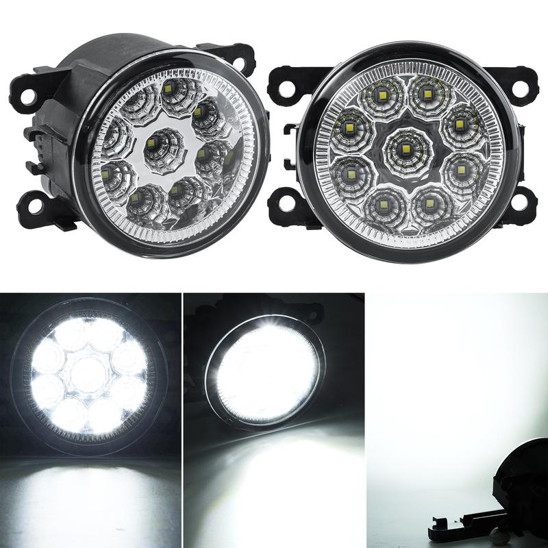 LED Fog Lights Dual Color Switch White & Yellow For Renault Megane 2 3 Duster Sandero Fluence Koleos Kangoo Thalia Laguna Twingo