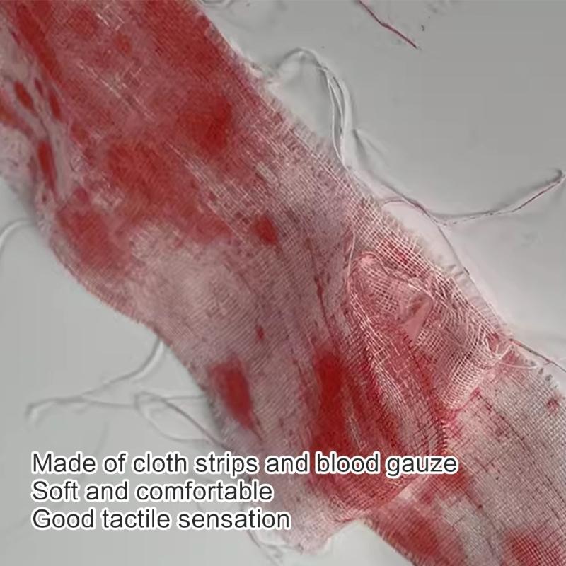 Scary Blood Bandage Broken Severed Hands Halloween Bloody Cloth Strips Haunted House Decorations Blood Gauze Bandage