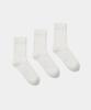 Kueo 3-Pack Essential Ribbed Socks (White)