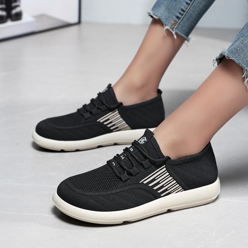 Spring and summer cloth shoes women's flat-bottomed fly-woven casual lightweight breathable single shoes soft-soled non-slip casual shoes