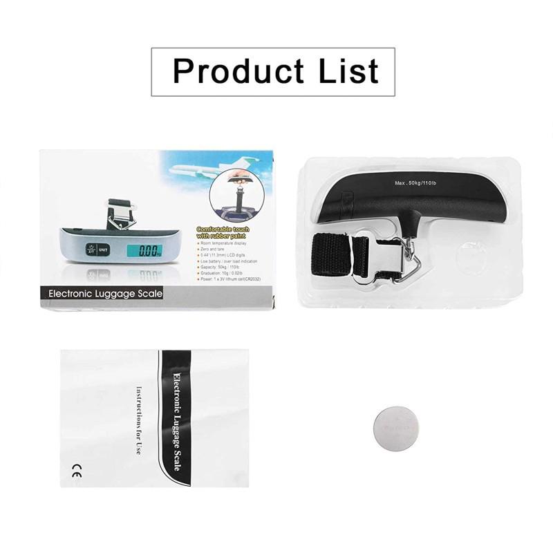 50 kg/110 lb Tragbare elektronische Handgepäckwaage LCD-Digitalanzeige Waage Koffer Reise Wiegt Gepäckgewichtswerkzeug