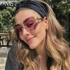 Oversized Square Rimless Punk Sunglasses Women Big Frame  Luxury Brand Metal Frameless Sunglass For Ladies Vintage Shades