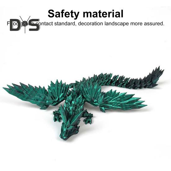 Figurita de Dragón Volador Impresa en 3D Articulaciones Móviles Figura de Dragón Colorida Modelo de Dragón Alado Articulado Juguete Fidget Adorno Decorativo de Escritorio