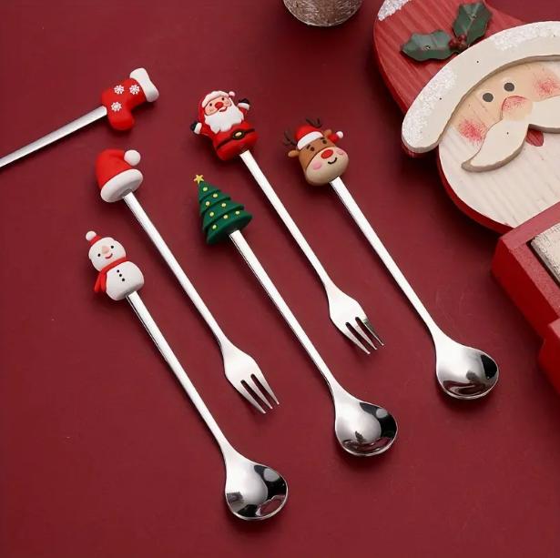 Stainless Steel Spoon For Christmas Coffee Spoons Christmas Gifts For Kids Home Kitchen Supplies Holiday Christmas Tableware