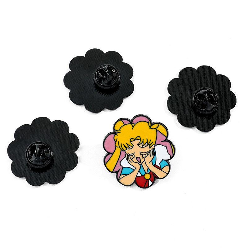 Kawai Sailor Moon Usagi Tsukino Cute Cartoon Metal Badge Moon Hare Brooch Cute Student Bag Accessories Toy Children Halloween
