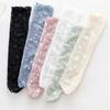 Women Sexy Lace Flower Fashion Ultra-thin Transparent Summer Japan Style Hollow Mesh Crew Socks Harajuku Retro Long Kawaii Socks