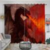 2panels Dragon Print Curtains Rod Pocket Curtain For Restaurants Living Rooms Bedrooms Offices Study Rooms Home Decoration
