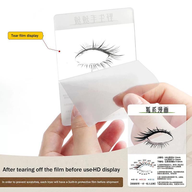 12/24 Stück Probekarte für künstliche Wimpern Anprobe-Effekt Ausstellungs-Wimpern Stil-Display-Board Wimpernverlängerungs-Zubehör Halter für künstliche Wimpern
