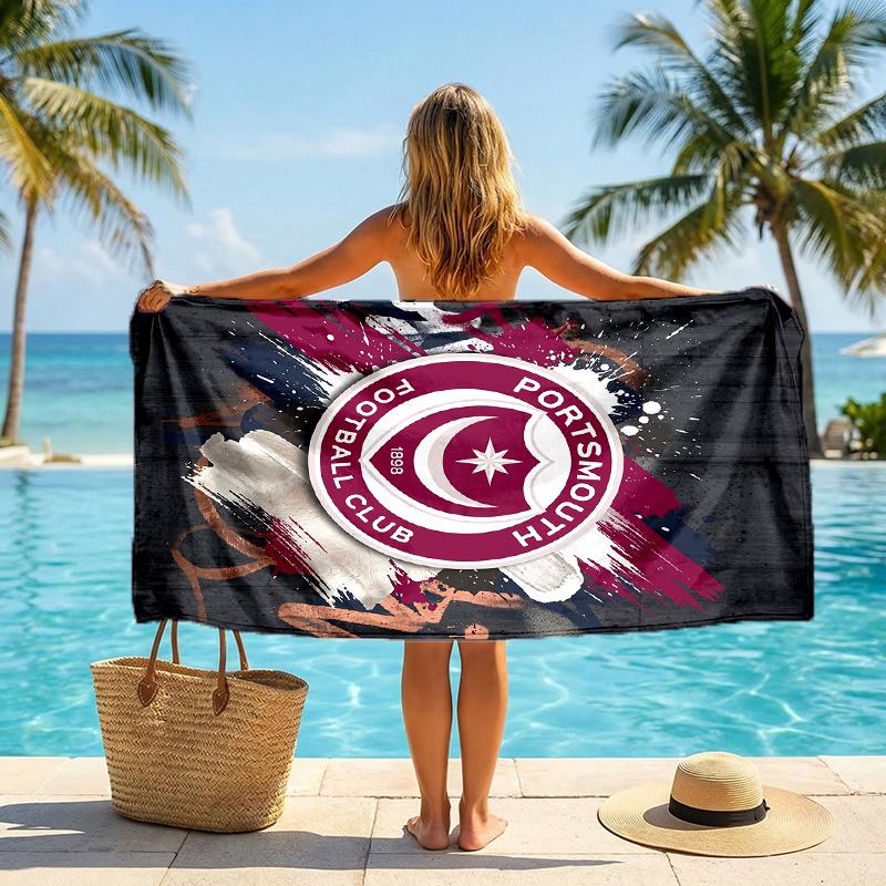 Stampa Portsmouth FC Asciugamano da Spiaggia Quick Dry Microfibra Assorbente Portatile da Viaggio Asciugamano per Nuoto