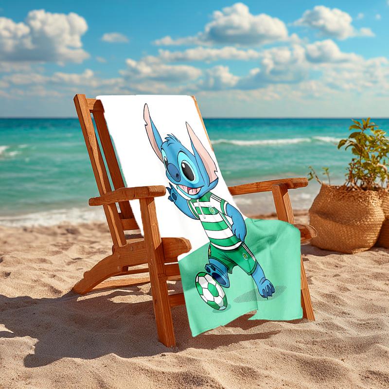 1pc Stitch Soccer Fun Cartoon Quick Dry Microfiber Bath Towel for Swimming Surfing Camping Unisex Holiday. SJT7201106