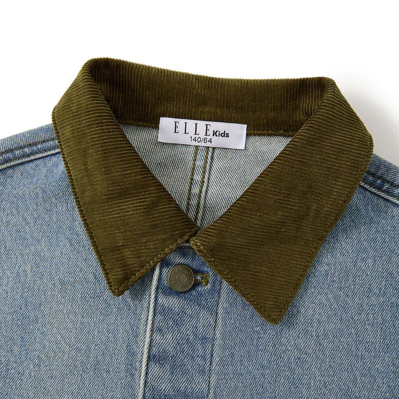 ELLE KIDS Mädchen Retro Cordkragen Jeansjacke