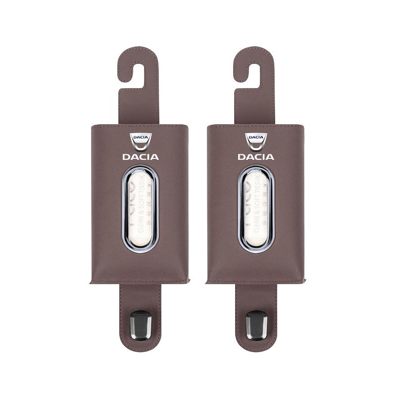 BGT1 Car Seat Back Hook Leather Tissue Box Rack Storage Bag Accessories For Dacia Bigster Spring Duster Sandero Jogger Dokker Lodgy