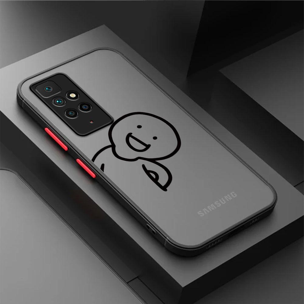 Cute Stickman On The Toilet Case for Xiaomi Redmi Note 9 10S 13 8Pro 10 Pro 12 Pro Plus 9S 12S 8T 12 Pro Phone Shockproof Cover