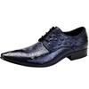 Herren Lederschuhe Leder Schnürschuhe Business Kleid Spitz Krokodil Muster Herrenschuhe Business Freizeitschuhe
