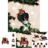 Adorable 2023 New Christmas Dachshund Series Tree Ornament For Home And Car Decor