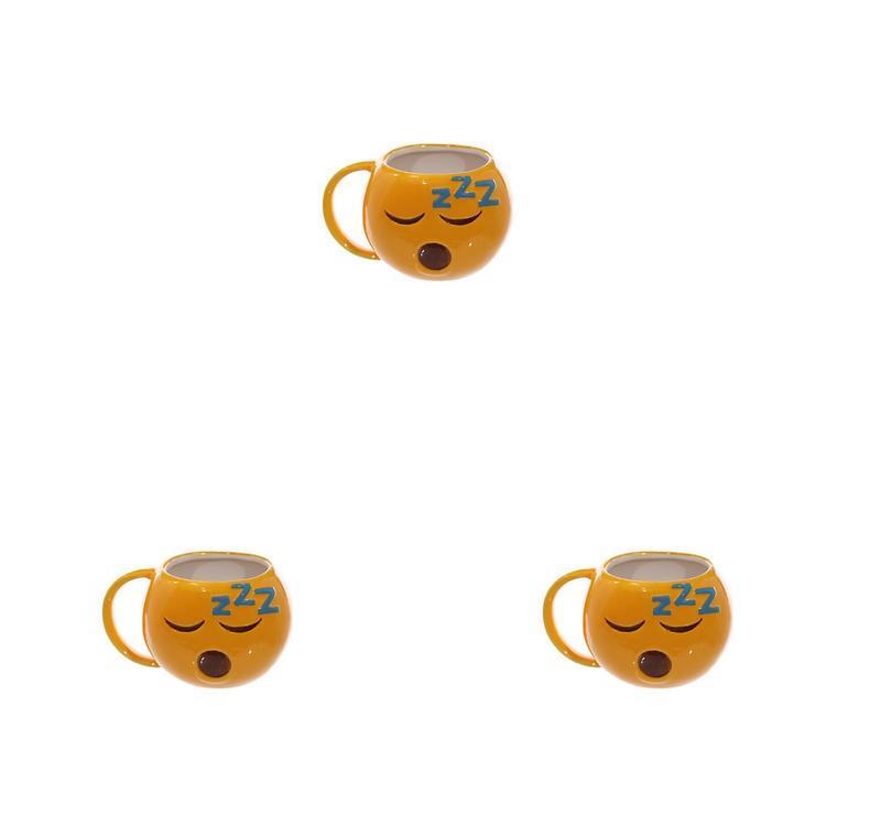 Cartoon Emoji Ceramic Mug With Smile Face And Lid For Office Use