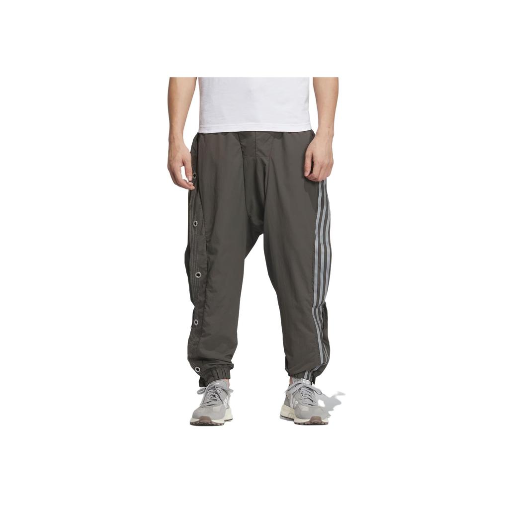 Adidas Originals X Hamcus Kolaborace FW23 Tři pruhy Cvočkové zapínání Boční Sportovní Dlouhé Kalhoty Unisex Kalhoty Tmavě-Armádně-Zelená IX7078