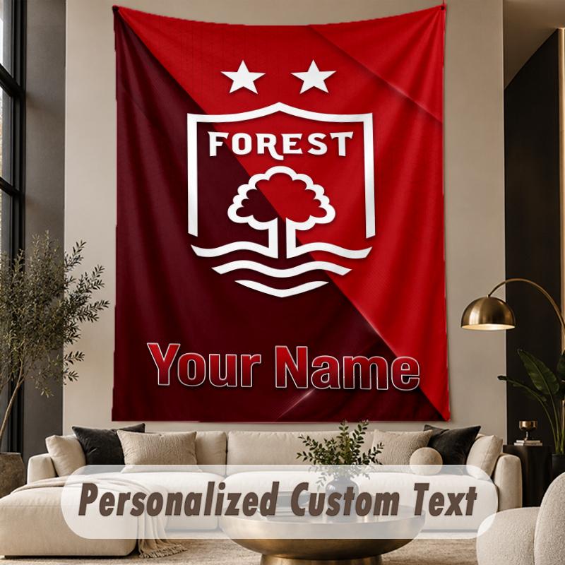 Custom Text Tapestry Nottingham Forest FC Print Wall Tapestry Indoor Living Room Wall Decor