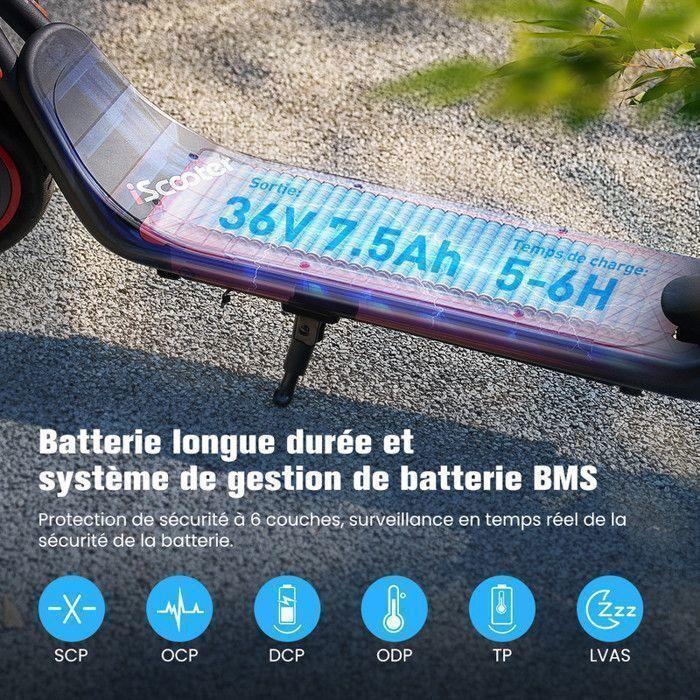Elektrická koloběžka iScooter i9M 10'' Motor 500W 36V7.5Ah Dojezd 30 km - APP - Nosnost 120 kg Skládací Černá Pro Všechny