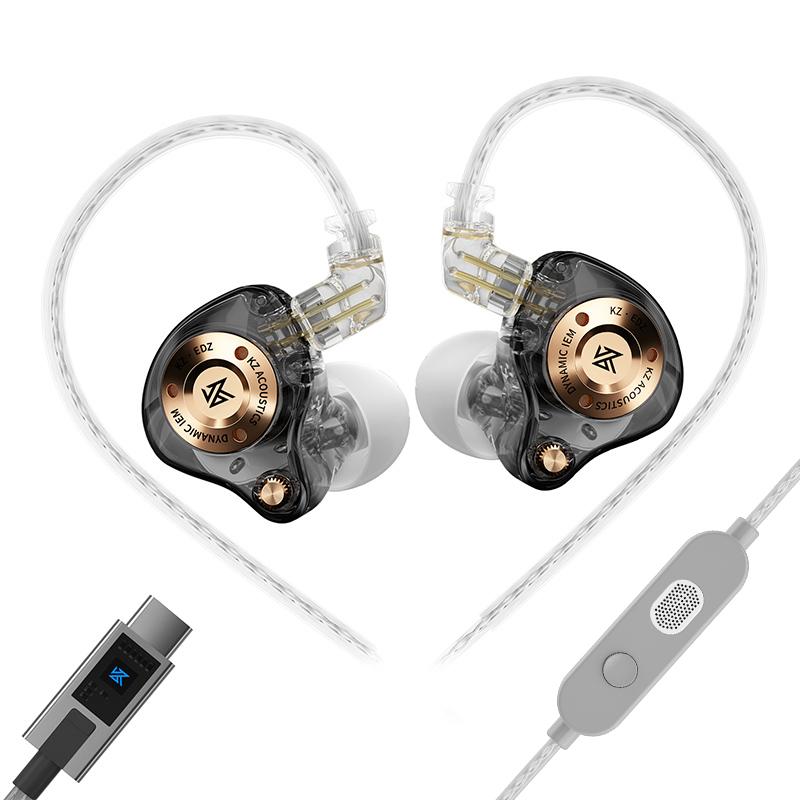 KZ EDZ Earphones Ultra Wide Frequency IEM Dual Damping Wired Headphones HiFi Bass Earbuds Gaming Headset With Mic PK EDX PRO X