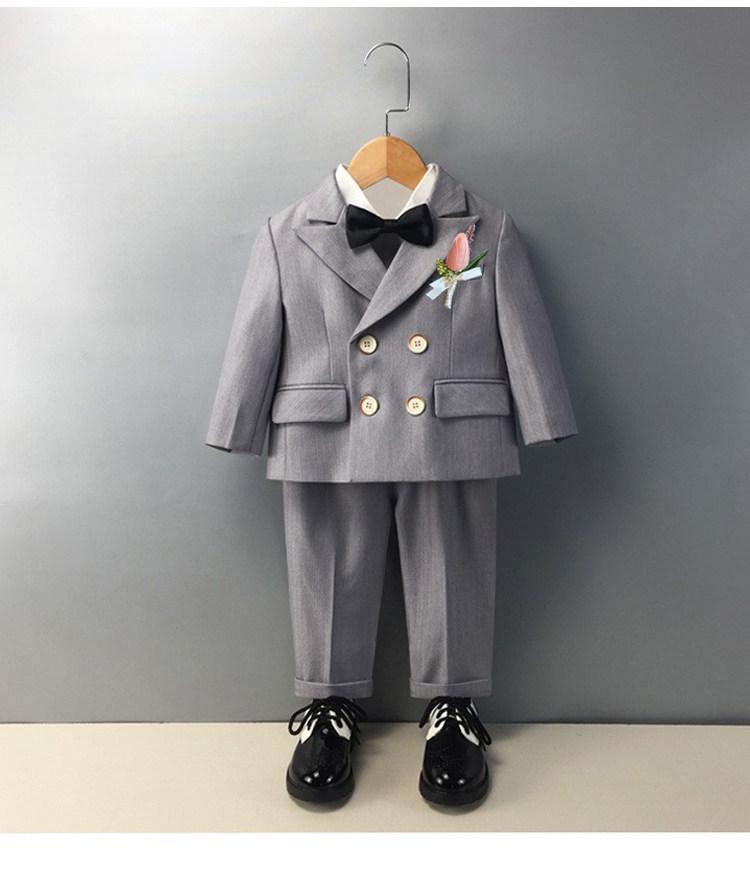 Jungen Anzug Frühling/Herbst: Erste Geburtstagsfeier Baby Formelle Kleidung, Britischer Stil Pageboy, Hochzeitsgast, Aufführungskostüm