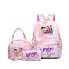 Kpop Witch Hunter Backpack Lunch Bag Pencil Case Set Student Animation Fashion School Bag Pencil Case Lunch Bag