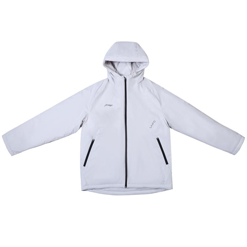 

Li Ning Outdoor Casual Letter Print Ветровка с капюшоном свободного кроя на молнии хлопковая куртка унисекс куртки Антарктидно-серый YJMU019-1 4XL