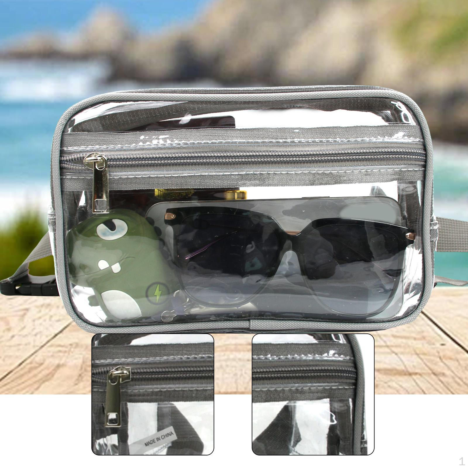 Прозрачная поясная сумка через плечо для фестивалей концертов походов путешествий серый 990₽