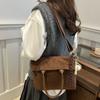 Brown Vintage PU Crossbody Bag Handbag Female Tote Bag Sweet Suede Velvet Shoulder Bag Children