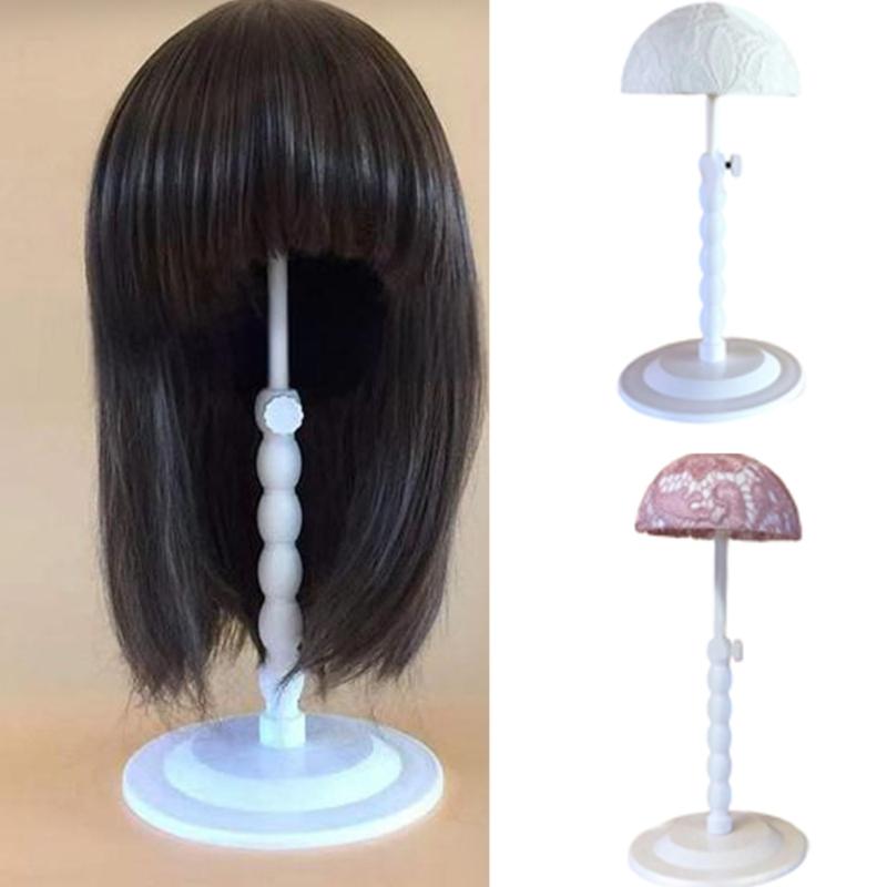 Practical Plastic Wig Stand with Adjustable Height Hat Display for Easy Storage and Travel Suitable for All Wig Types