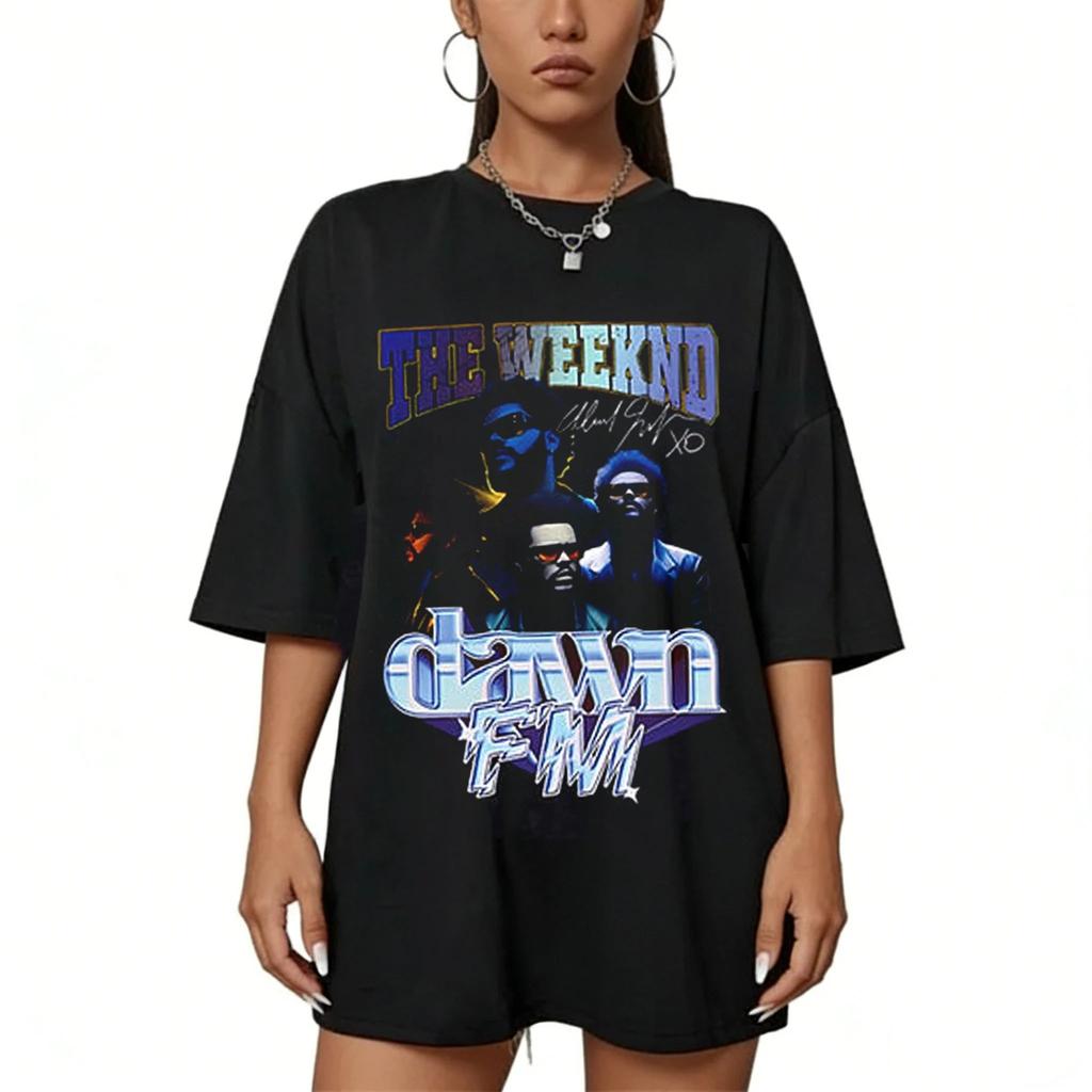 Hip Hop Rb Top The Weeknd 2026 After Hours Til Dawn World Tour Casual Ampio Stampa Maniche Corte Maglietta Regalo Per Fan Unisex