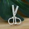 Blucome Fashion Small Scissors Shape Brooches Crystal Pearl Corsage Suit Scarf Hat Pins for Women Kids Clothes Accessories Gifts