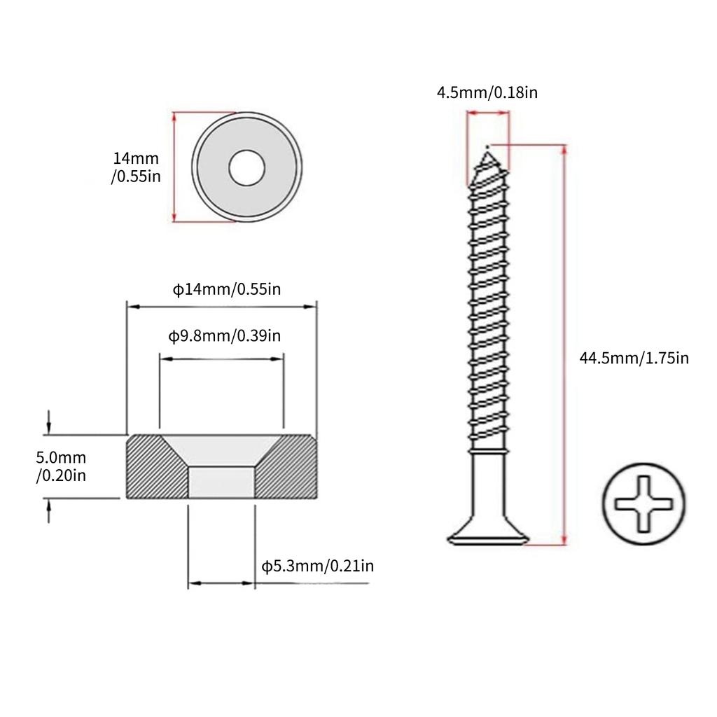 Sada 4 ks pouzder kloubů na krk kytary Šrouby pro montáž na krk kytary Pouzdra s maticemi