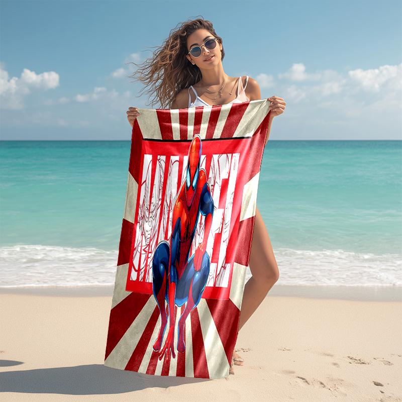Spider-Man Beach Towel Outdoor Camping Beach Towel for Vacation Swim Outdoor Pool Absorbent Bath Towel