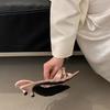 In the summer of 2025, the new one-pedal outer wear cool slippers, Korean temperament stiletto with wide-leg pants, royal sister high heels