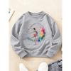 Kids Crewneck Long Sleeve Sweatshirt, Dynamic Artistic Gymnastics Girl Graphic Print, Warm Fashion Top