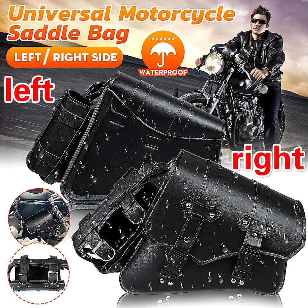 Buy 1 Set Universal Left And Right Side Motorcycle Saddle Bag W/ Bottle