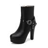 Belt Buckle Platform Boots Women High Heels Ankle Boots Autumn Winter Big Size 42 43 Women's Boots Pumps Ladies Shoes WSH4983