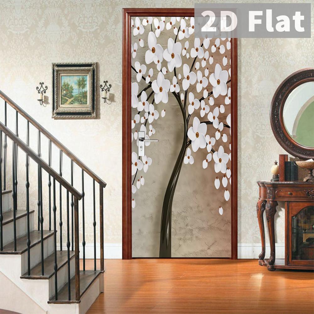76Style 77/90cm Self-Adhesive Door Stickers Removable Wall Sticker Scenery Wallpaper Stone Stair Murals for Doors Modern Home Decor