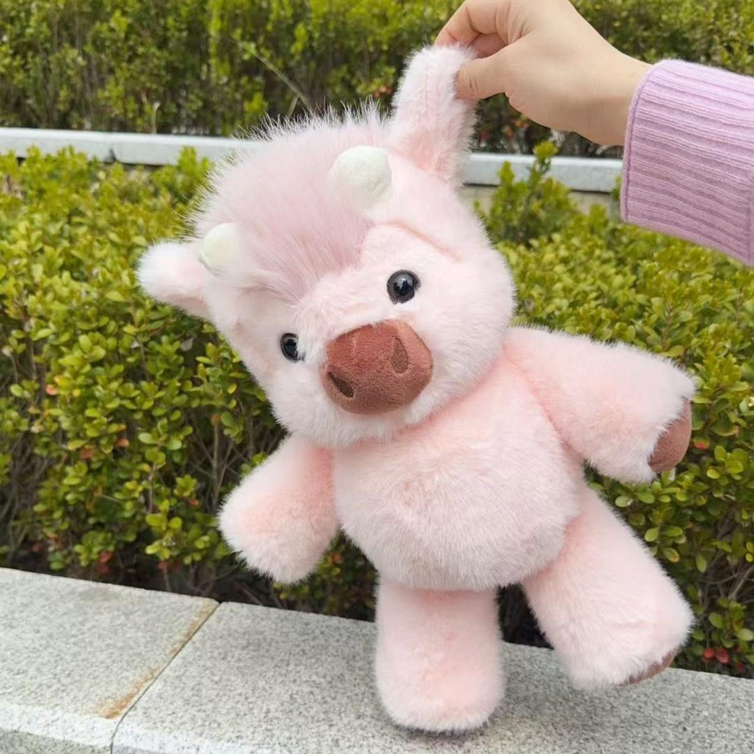 Kawaii Skotijas govju plīša rotaļlieta, ko