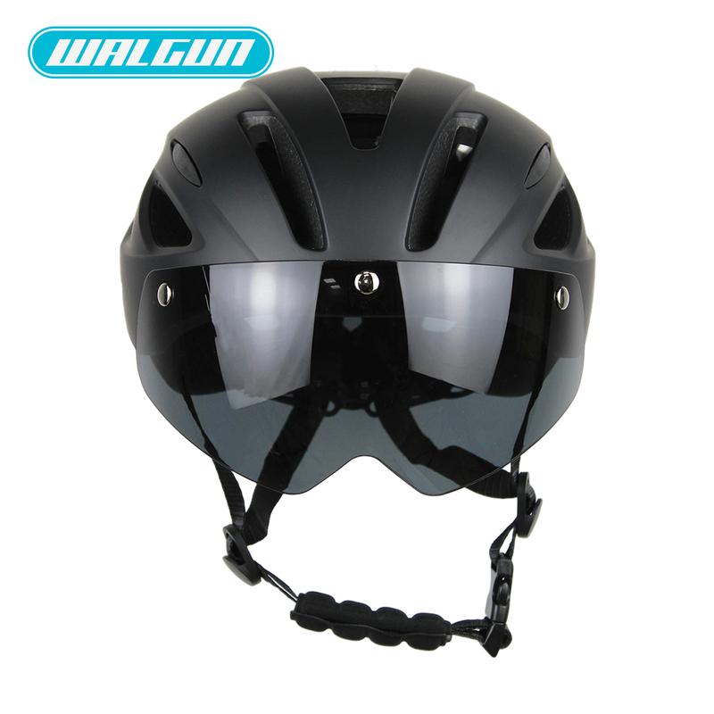 Walgun Lightweight Breathable Bicycle Helmet With Sun Goggle Men Women Bicycle Helmet Sunglasses Shield Road MTB Cycling Helmets