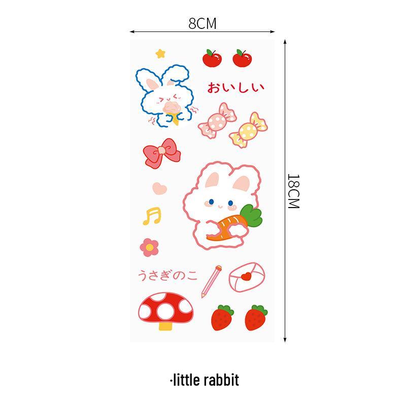 Girlish Cute Rabbit & Strawberry Planner Stickers - PVC Decorative Set