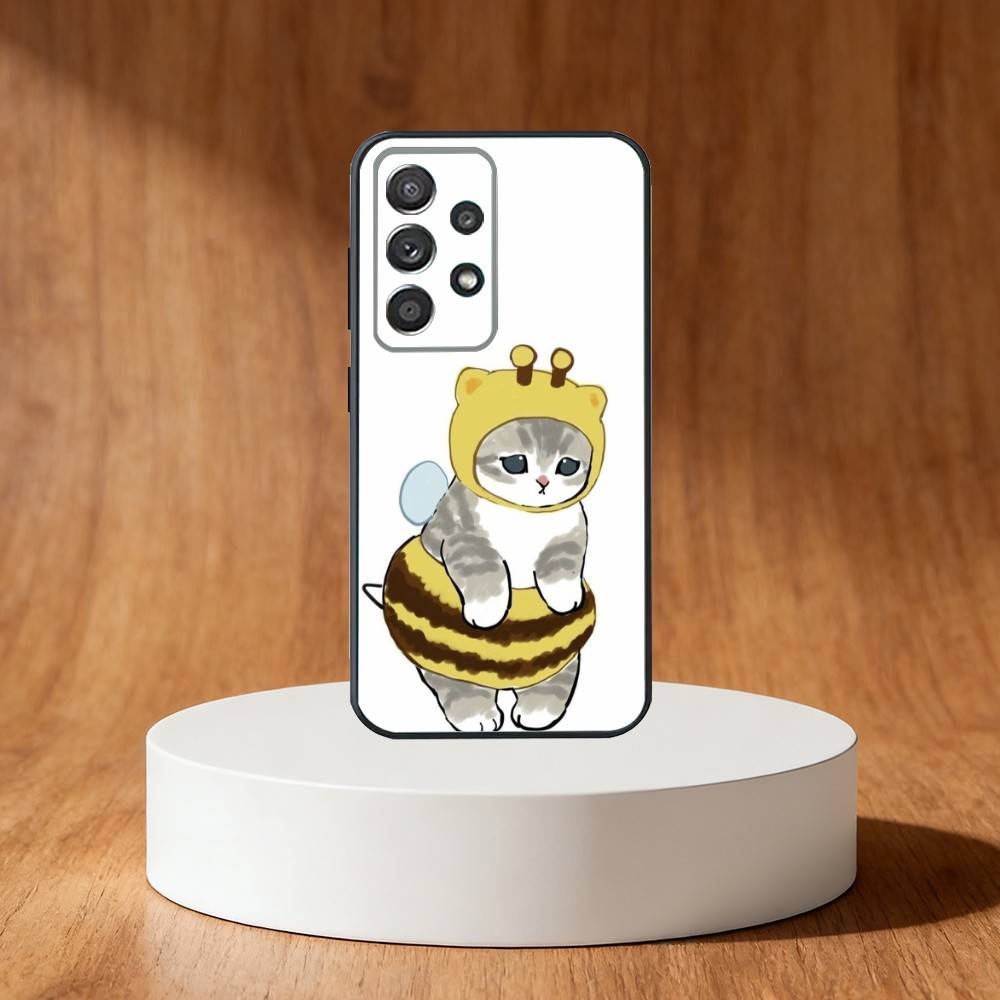Cute M-Mofusands Cat Phone Case For Samsung S25,S24,S21,S22,S23,S30,Ultra,S20,Plus,Fe,Note,10,9,5G Black Cover