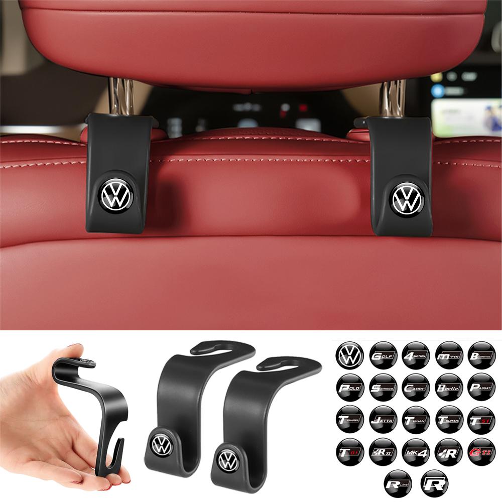 4Pcs Car ABS Back Seat Storage Hook Holder Clips for Volkswagen VW RLine AA20 R32 Blue Motion GTD GTI Passat Polo 4 Motion MTM Caddy