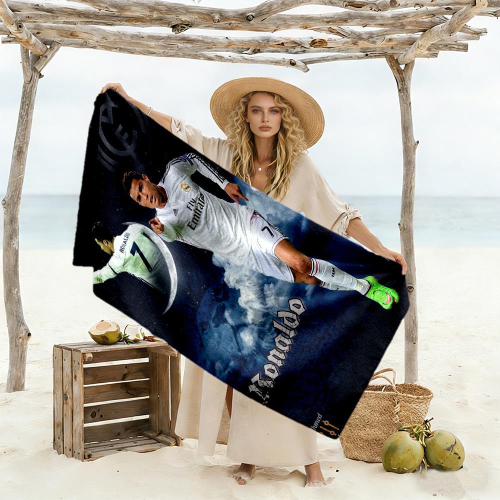 Ronaldo's Skillful Kick Beach Towel Super Soft & Absorbent Comfortable Lightweight Portable for Swimming,Beach,Camping, Travel, Beach Accessories,Gym