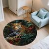 Leopard Pattern Round rug,Carpet Rug for Living Room Bedroom Playroom ,Non-slip Floor Mat,Holiday Gifts and Birthday Gifts.