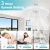 Modern Ceiling Fan with Remote Control Lighting Lamp E27 Converter Base for Bedroom and Living Room Smart ceiling fan lamp