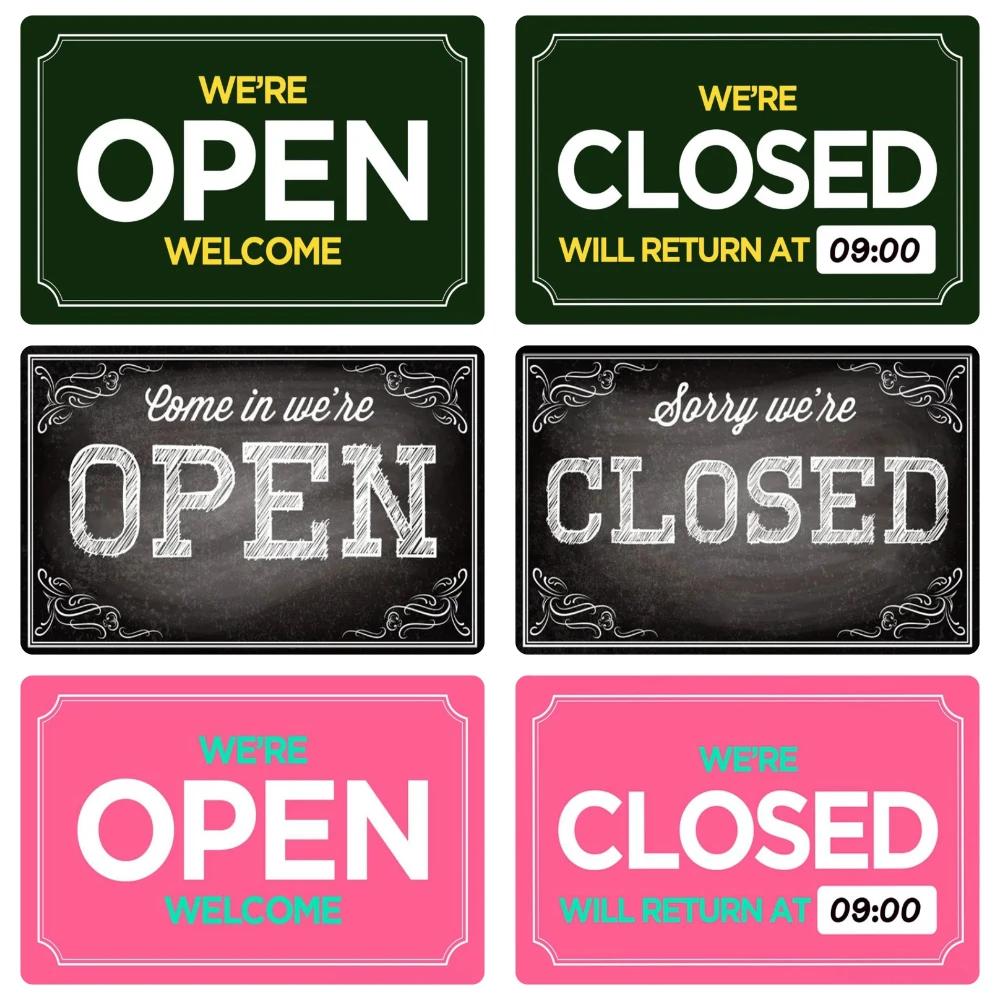 Vintage Open/Closed Wall Sign,retro Bar Open Metal Tin Plaque, Come in, Welcome Wall Decor, for Bar Club,Man Cave Poster, WY279